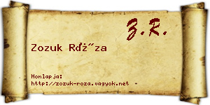 Zozuk Róza névjegykártya